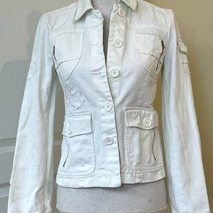 White BGBG MAXAZRIA Jean Jacket